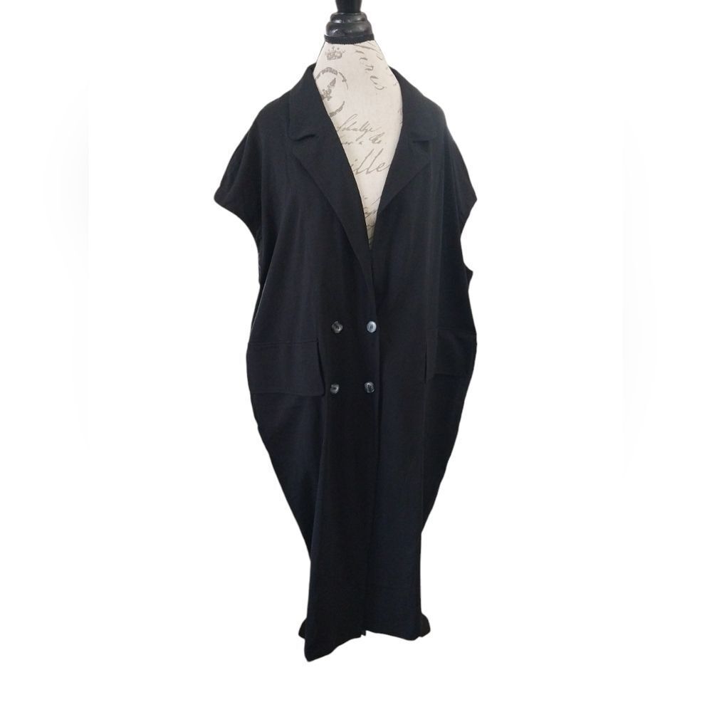 Urban X Alembika Black Dress Vest Lagenlook Oversized Women's Medium